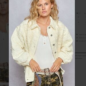 POL “ Nevaeh  “ POL Quilted Jacket with Cut and Sew Patch Detail 81